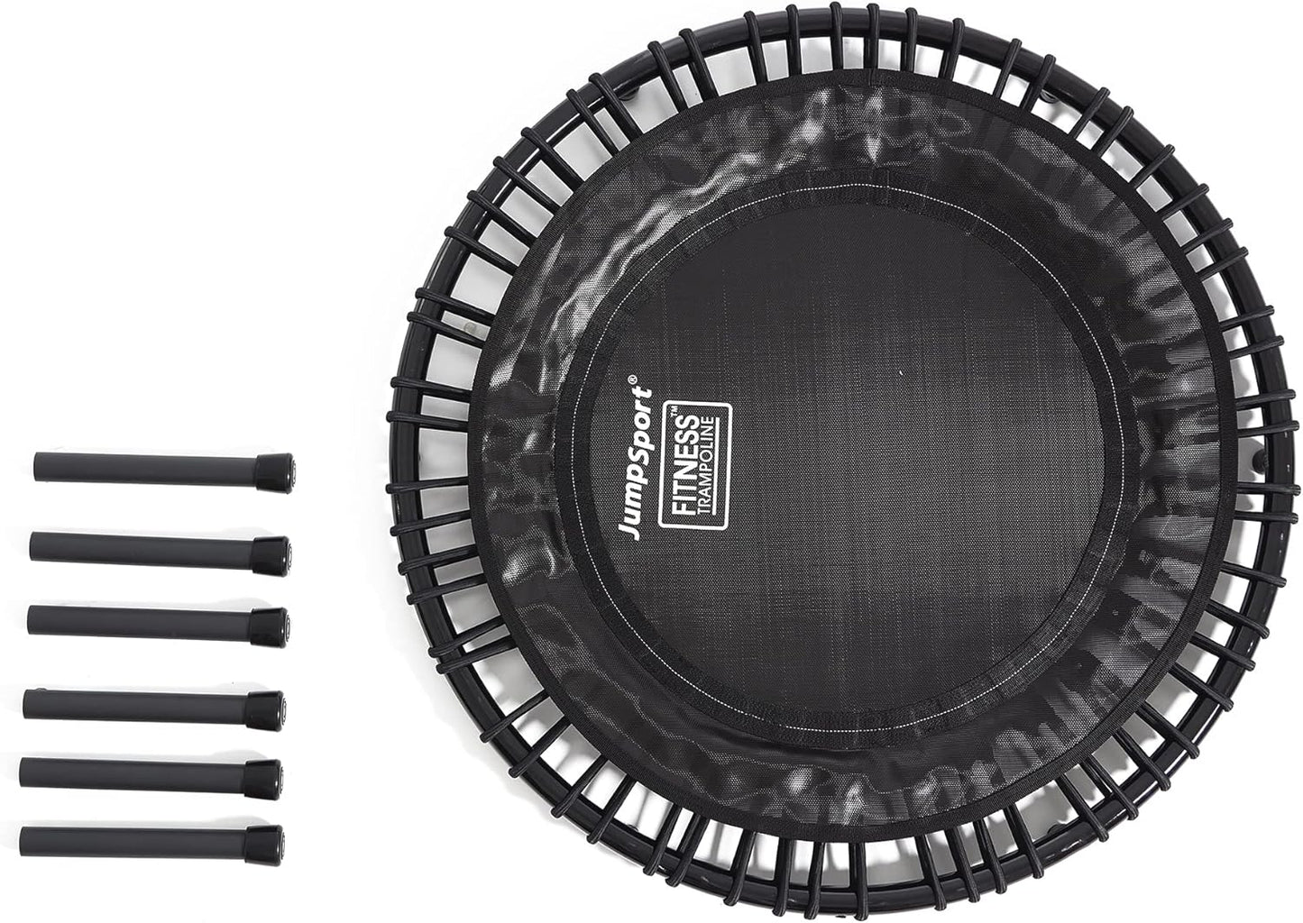 200 in Home Cardio Fitness Rebounder - Durable Silent Bounce Mini Trampoline with Premium Bungees, Workout DVD, and Online Access to Video Workouts - Safe and Gentle on the Body