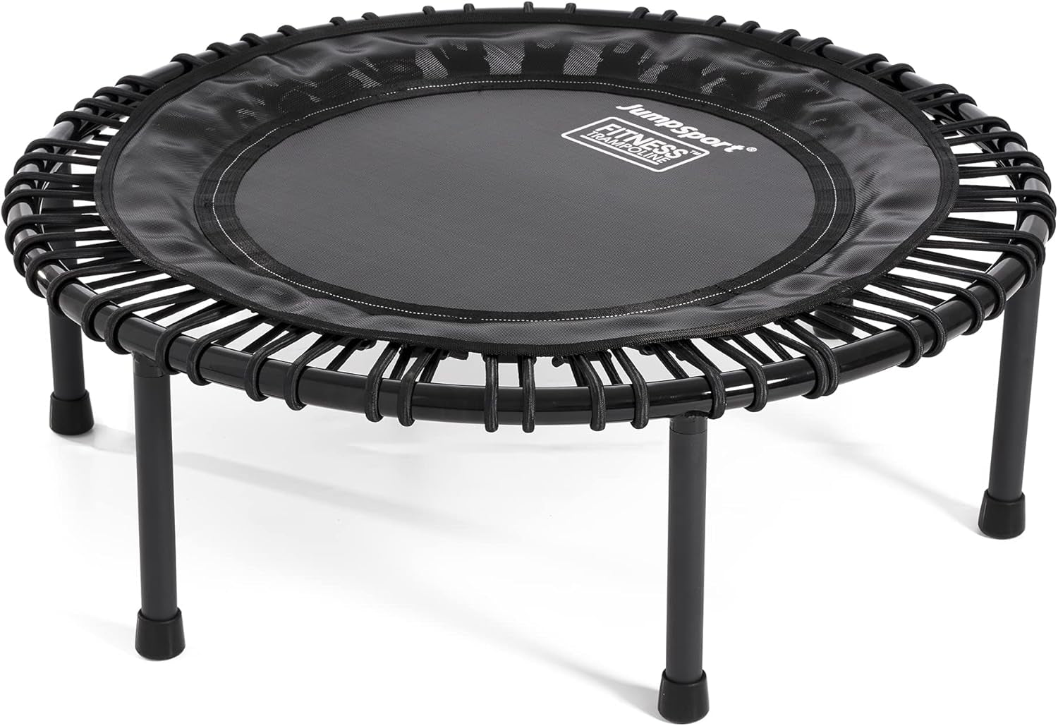 200 in Home Cardio Fitness Rebounder - Durable Silent Bounce Mini Trampoline with Premium Bungees, Workout DVD, and Online Access to Video Workouts - Safe and Gentle on the Body