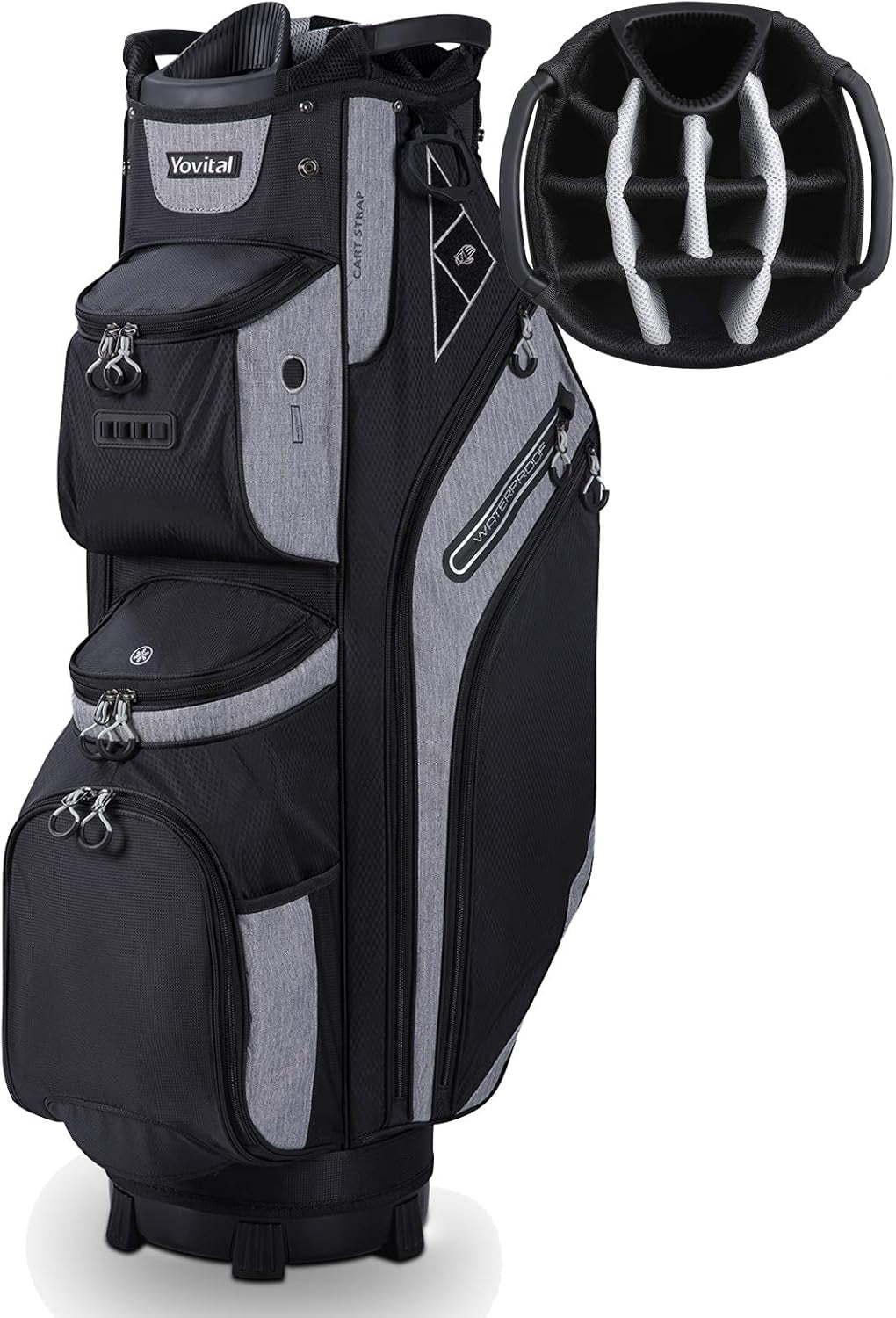 14 Way Golf Cart Bag for Push Bag Classy Design Full Length with Cooler, Rain Hood, Putter Well