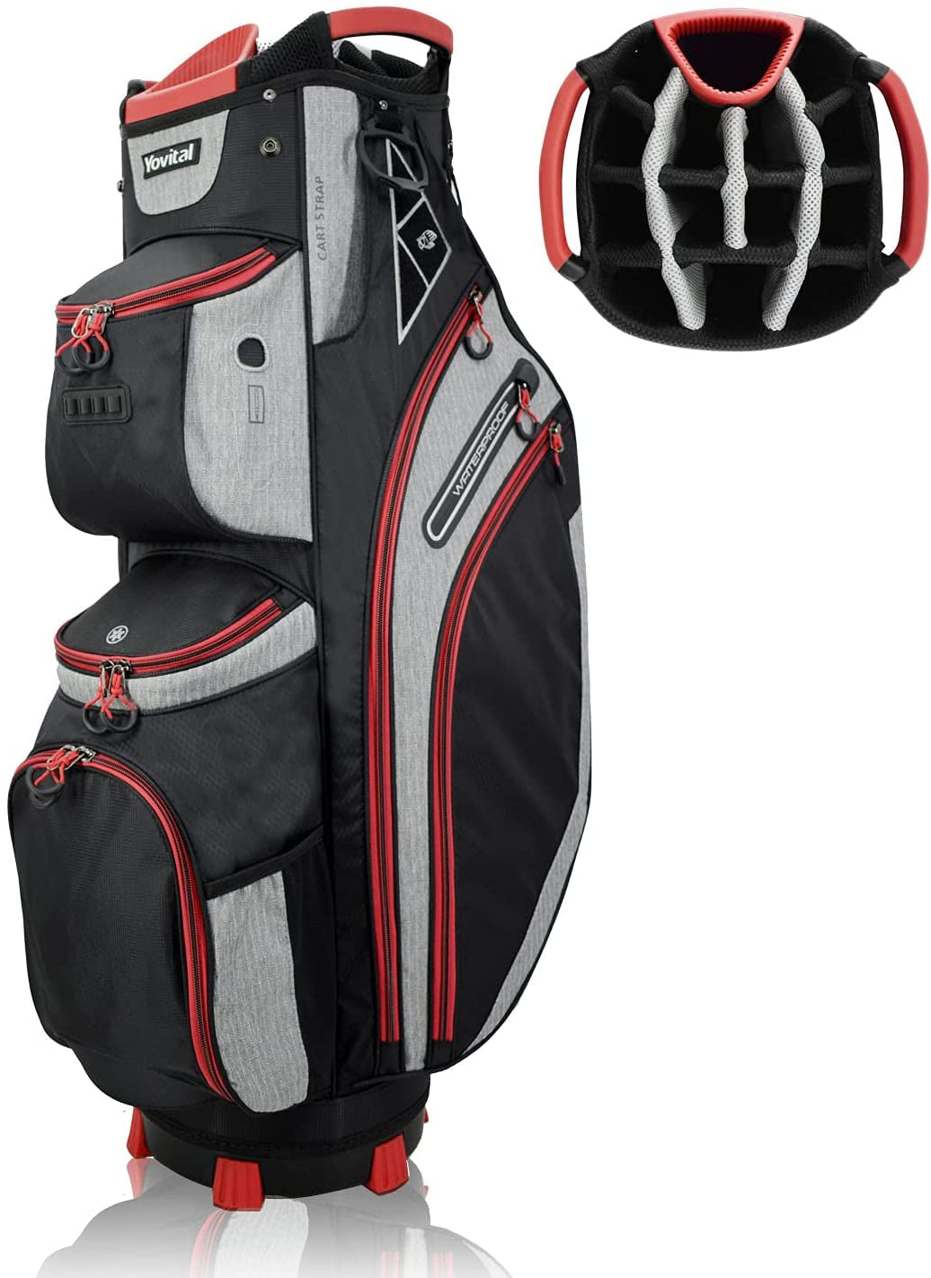 14 Way Golf Cart Bag for Push Bag Classy Design Full Length with Cooler, Rain Hood, Putter Well